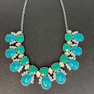 Lia Sophia SONORA Necklace Matte Gold Turquoise Bronze Resin Layered